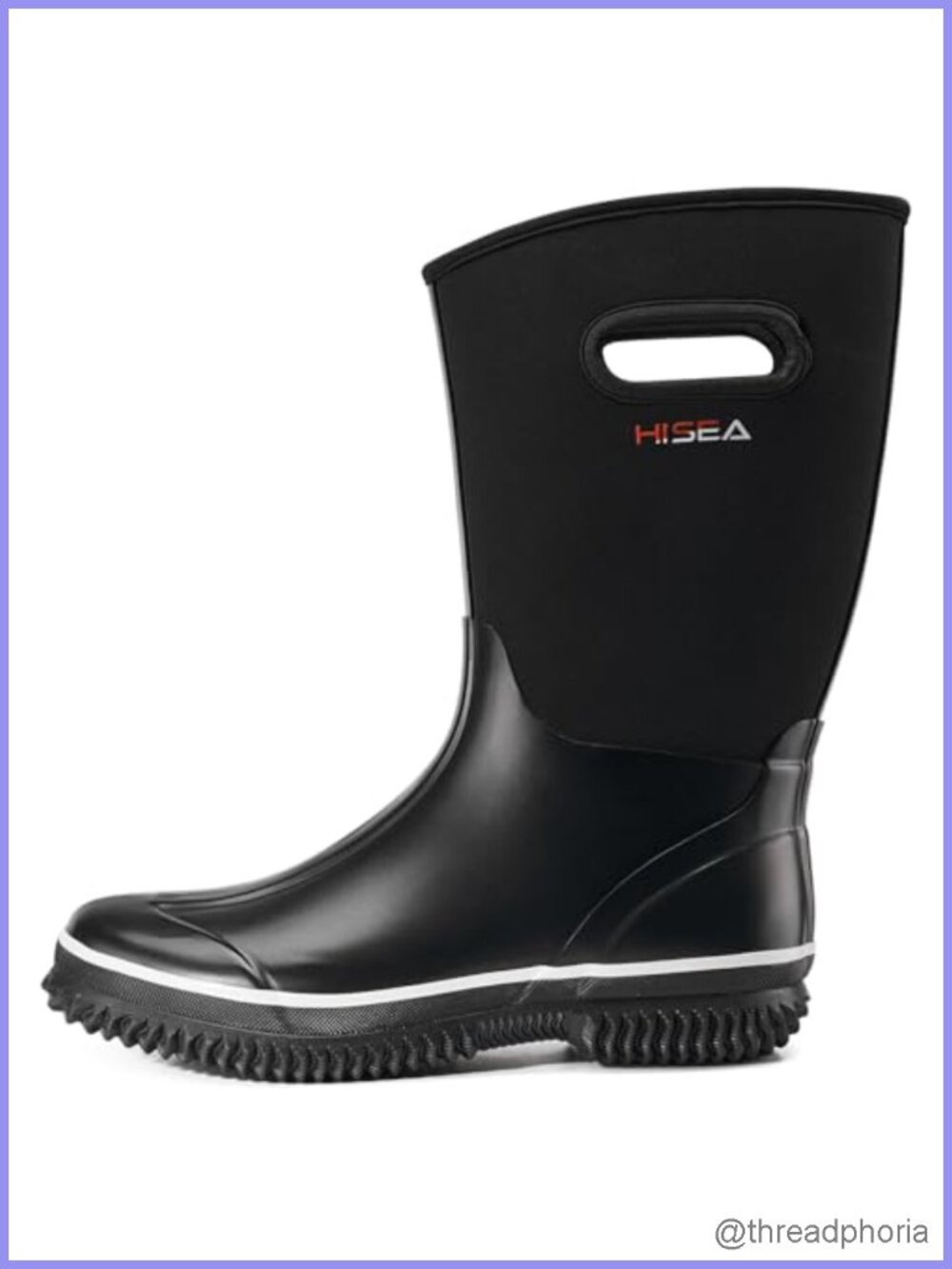 HISEA Women's Waterproof Insulated Rubber Rain Boots Mid-Calf Garden Mud Shoes